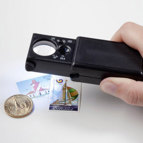 Loupe UV avec 2 lentilles très puissantes de x10 et x30